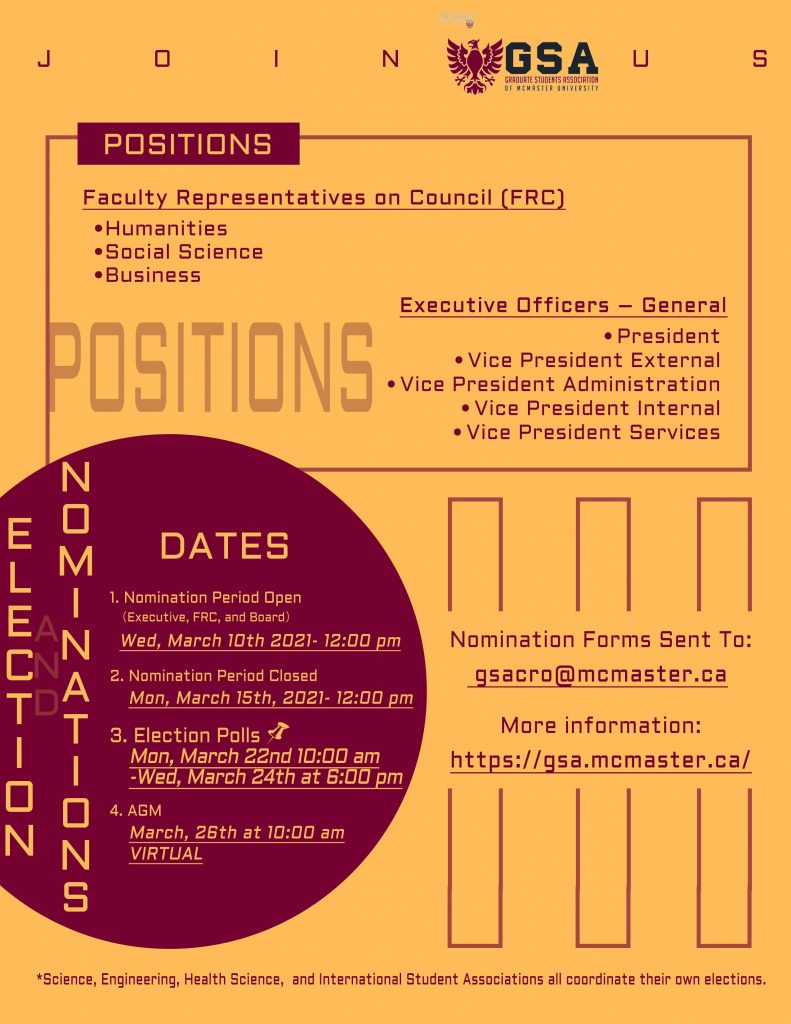 2021 GSA Election Vote has OPENED Vote Now Graduate Students